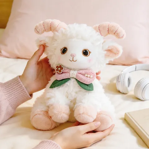 Simpatico Peluche di Piccola Pecora Bambola di Animale Stuffed Stile da Ragazza Cuscino Morbido Regalo di Compleanno per Bambini