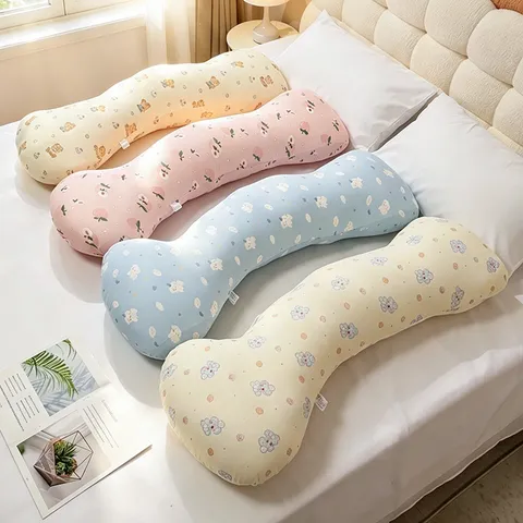 Ice Silk Long Bolster Pillow For Sleeping Pregnant Women Side Sleeper Leg Pillow Summer Cooling Body Pillow