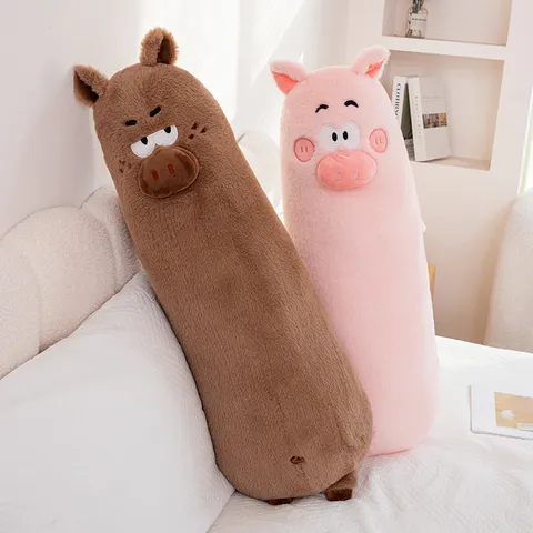 Leuke Cartoon Varken Lange Pluche Kussen Zacht Gevuld Dier Lichaam Kussen Bed Sofa Kussen Slaap Been Kussen Voor Vrouwen Meisjes