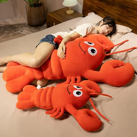 Simpatico Peluche Aragosta Cuscino Morbido Animale Creativo Bambola Aragosta Rossa Regalo di Compleanno Decorazione