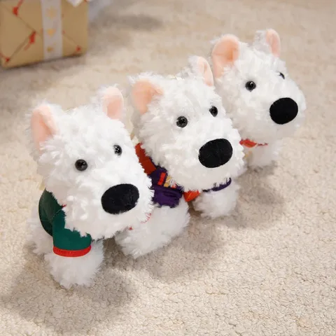 Carino West Highland White Terrier Cucciolo Peluche Portachiavi Animale Impagliato Cartoon Cane Bambola Auto Borsa Ciondolo Regalo