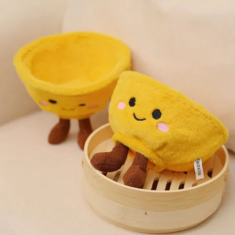 Creative Golden Bowl Plush Toy Doll Cute Cartoon Stuffed Doll Desktop Ornament Photography Prop Birthday Gift