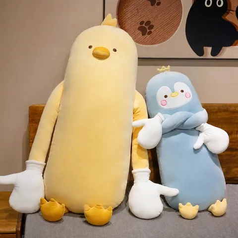 Cute Cartoon Penguin Long Plush Pillow Soft Stuffed Animal Body Pillow Cute Sleeping Companion Doll For Girls Home Decor Gift