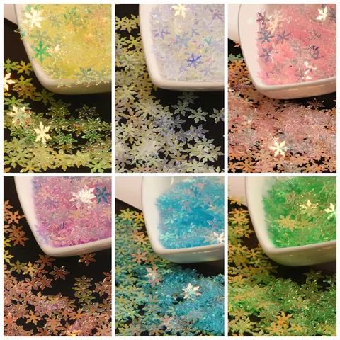DIY Copo de Nieve Lentejuelas PVC Holográfico Brillo Copos Para Arte de Uñas Resina Relleno Manualidades DIY Decoración Material Accesorios