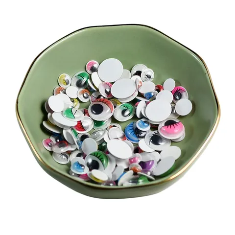 Colorful DIY Googly Eyes Plastic Resin Doll Eyes Craft Accessories With Adhesive Backing For Handmade Crafts