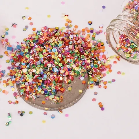 Lentejuelas de Purpurina de Uñas Coloridas Pequeños Puntos Redondos Escamas Holográficas Para Arte de Uñas Maquillaje Accesorios de Manualidades de Resina DIY