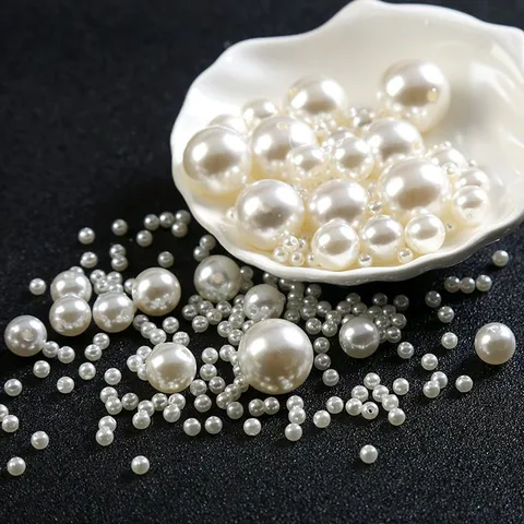 Perles Vrac en Imitation Perle Acrylique DIY Matériau de Fabrication de Bijoux Perles Rondes pour Artisanat de Bracelet
