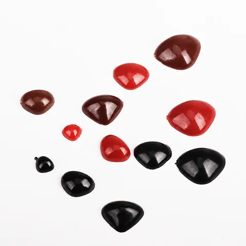 Yeux et Nez de Sécurité Triangulaires en Plastique Noir Rouge Brun pour Poupées au Crochet Animaux en Peluche Artisanat DIY