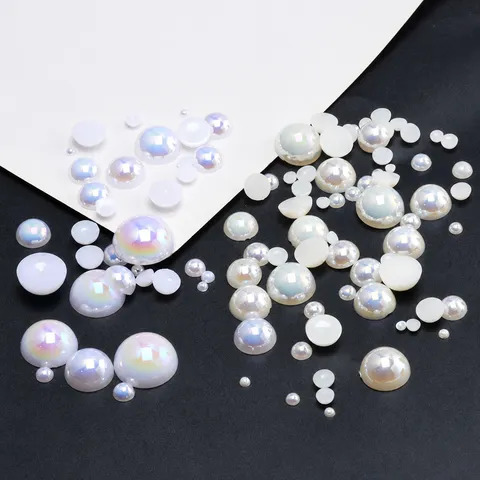 AB Irisierende Halbrunde Flache Harz Perle Flachrücken Strass Cabochons DIY Handyhülle Nailart Handwerk Zubehör