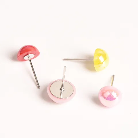DIY Platte Pad Oorsteker Onderdelen IJzer Nikkel Kleur Platte Schaal Oorbel Materiaal Voor Handgemaakte Sieraden Maken