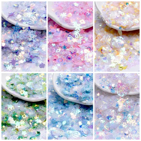 Paillettes et Glitter DIY Mélangés pour Remplissage de Résine UV Art des Ongles et Décoration de Maquillage des Yeux