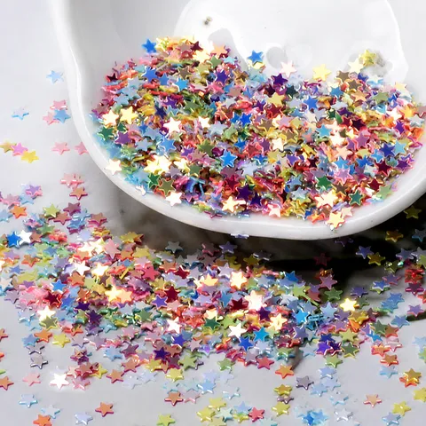 Paillettes D'Étoiles Colorées Et Flocons De Brillant Pour Nail Art DIY Remplissage De Résine Décoration D'Artisanat Étoiles À Cinq Pointes
