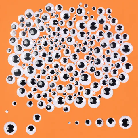 Yeux Mobile Noir Et Blanc Yeux Wiggle En Plastique Pour Artisanat DIY Accessoires D'Art Fait Main Autoadhésifs