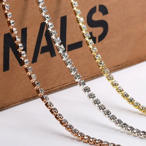 Catena di Tazze in Cristallo Strass Accessori per Gioielli Fai da Te Oro Argento Oro Rosa Catena in Metallo per Fermagli per Capelli Artigianato
