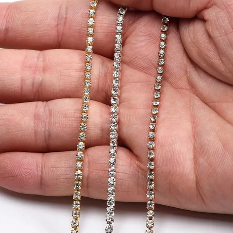 Catena di Tazze in Cristallo Strass Accessori per Gioielli Fai da Te Oro Argento Oro Rosa Catena in Metallo per Fermagli per Capelli Artigianato