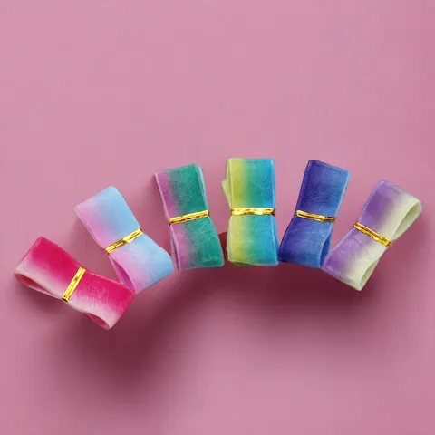 Ruban en Organza Dégradé Coloré Pour Bricolage DIY Nœuds de Cheveux Fait Main Emballage Cadeau Fête Mariage Décoration