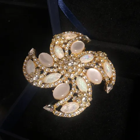 Vintage Luxus Legierung Strass Opal Brosche Ohrstecker Clip Auf Set Damen Mode Retro Designer Schmuck Geschenk