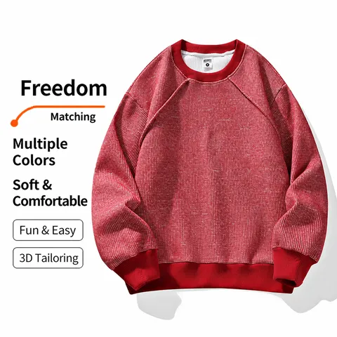 Herren Casual Rundhals Langarm Pullover Hoodie Einzigartig Einfarbig Locker Strass Sweatshirt Übergröße Bequeme Bekleidung