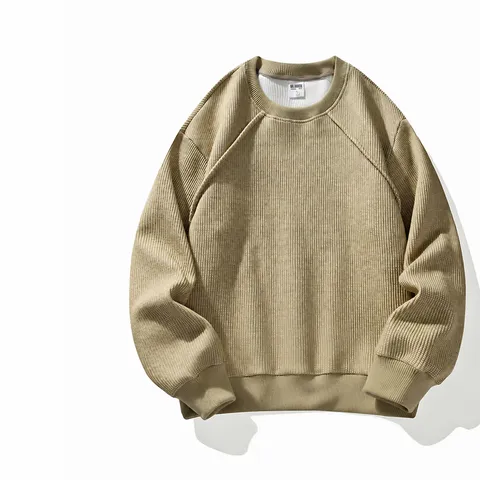 Herren Casual Rundhals Langarm Pullover Hoodie Einzigartig Einfarbig Locker Strass Sweatshirt Übergröße Bequeme Bekleidung
