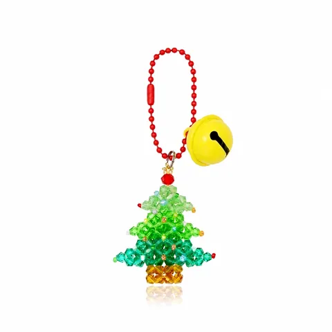 Handgemaakte Kristallen Kerstboom Sleutelhanger Kraal Hanger Tas Auto Hangende Ornament Feestelijke Party Geschenk