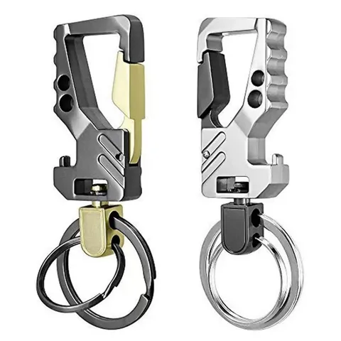 Creatieve Multifunctionele Metalen Auto Sleutelhanger Heren Taille Hangende Ring Zinklegering Flesopener