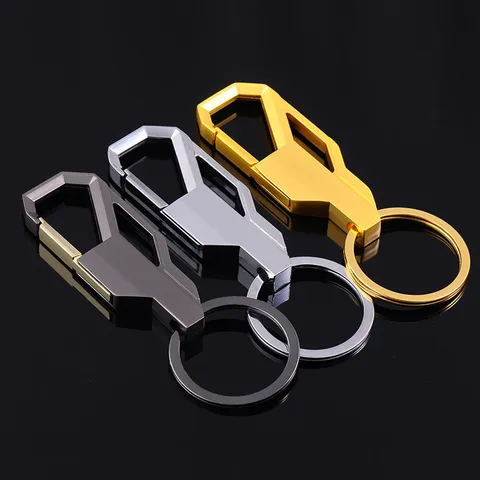 Metalige Auto Sleutelhanger Geometrisch Legering Sleutelring Houder Gegalvaniseerd Meerkleurig Dagelijks Auto Accessoires Cadeau