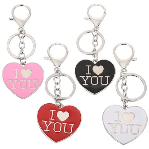 Creatief Hart Metaal Sleutelhanger Ik Hou Van Jou Hart Hanger Paar Sleutelhanger Accessoires Cadeau