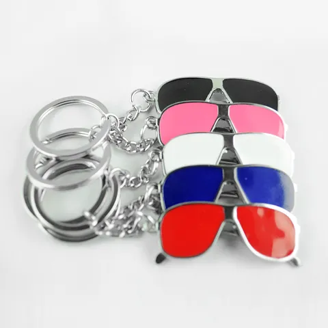 Creatieve Legering Bril Sleutelhanger Metalen Hanger Leuke Zonnebril Sleutelhanger Tas Ornament Mode Sieraden Accessoire