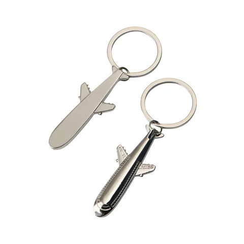 Creatieve Vliegtuig Sleutelhanger Zinklegering Metaal Vliegtuig Model Hanger Ring Voor Autosleutels