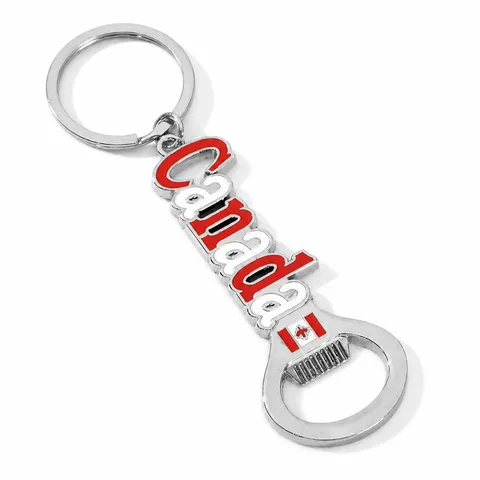 Canada Vlag Metalen Sleutelhanger Flesopener Souvenir Sleutelring Geemailleerde Nationale Vlag Esdoornblad Reiscadeau Accessoires
