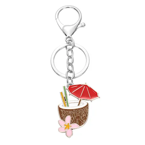 Kreativer Metall Schlüsselanhänger Sommer Saft Becher Getränk Anhänger Süße Tasche Hängende Ornament Mode Schlüsselring Schmuck Geschenk