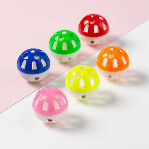 Balle Jouet pour Chat Creuse en Plastique Balle Sonore Interactive avec Cloche Intégrée Balle de Chasse pour Chat1 Fournitures pour Animaux