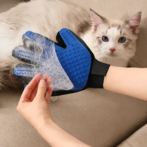 Gant de Toilettage pour Animaux Brosse de Démêlage Gant Doux Chat Chien Épilation Brosse de Massage Maille Respirante Outil de Bain