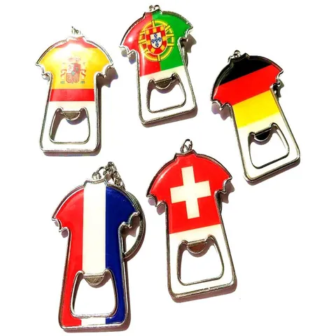 Creatieve Metalen Voetbal Trikot Flesopener Sleutelhanger Voetbal Fan Souvenir Cadeau Legering Sport Sleutelhanger