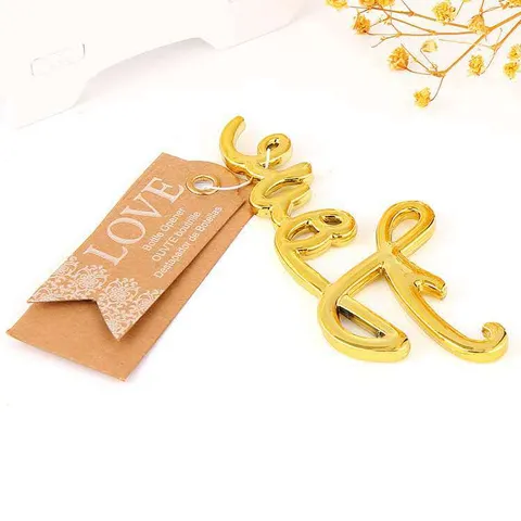 Apribottiglie Love in Metallo Creativo Lettera Oro Argento Regalo di Matrimonio Festa