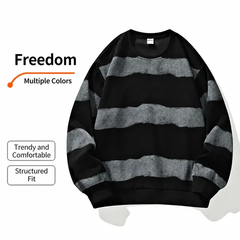 Herren Casual Langarm Kapuzenpullover Farbblock Locker Geschnittener Oversized Pullover Top Kaninchenfell Bequeme Streetwear