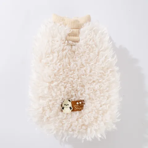 Abrigo de Forro Polar Cálido para Perro Mascota Con Anillo en D Correa Chaqueta Sherpa Ropa para Perros Pequeños Medianos Panda