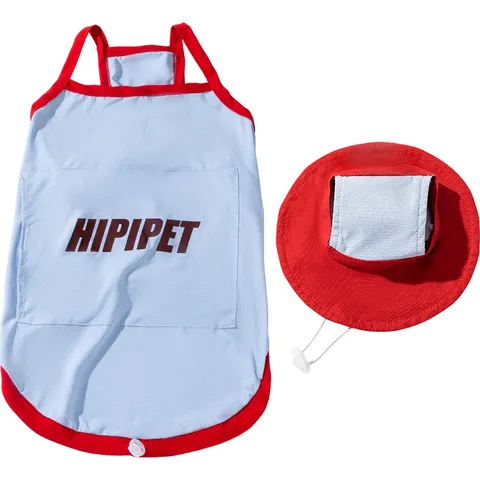 Chaleco Refrescante de Verano para Mascotas para Perros Medianos y Grandes Ropa de Protección Solar para Perros Con Bolsillo para Paquete de Hielo y Sombrero de Sol Camisa de Malla Transpirable