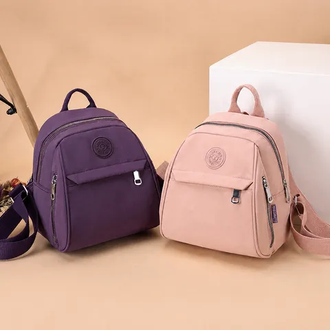 Γυναικείο Casual Mini Σακίδιο από Ύφασμα Oxford Ελαφρύ Ταξιδιού Daypack Μικρή Σχολική Tσάντα Με Μπροστινή Tσέπη με Φερμουάρ