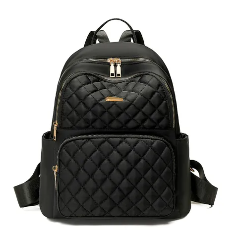 Sac à Dos en Nylon Imperméable pour Femmes Voyage Décontracté Matelassé Grande Capacité Sac d'École Cartable de Banlieue Mode
