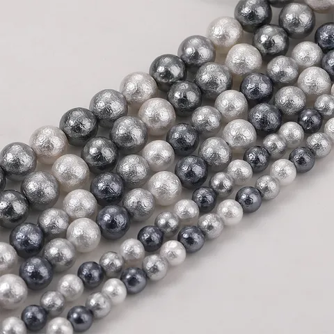 Perles de Coquillage Baroques Plissées Pour Création de Bijoux DIY Matériel Coloré Rond Perles en Vrac Fil