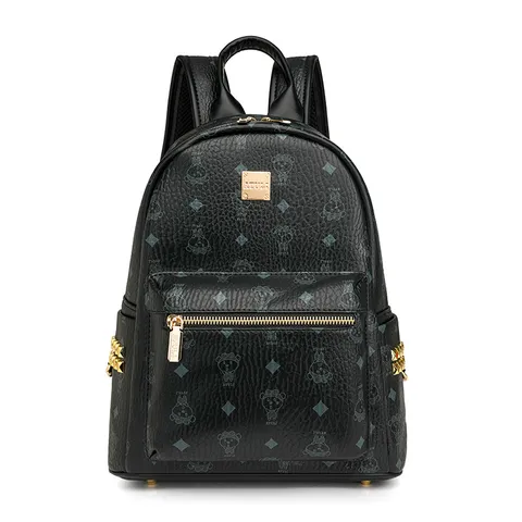 Femme Mode Décontracté Cuir PU Sac à Dos Mignon Ours Motif Diamant Imperméable Voyage École Livre Sac Daypack