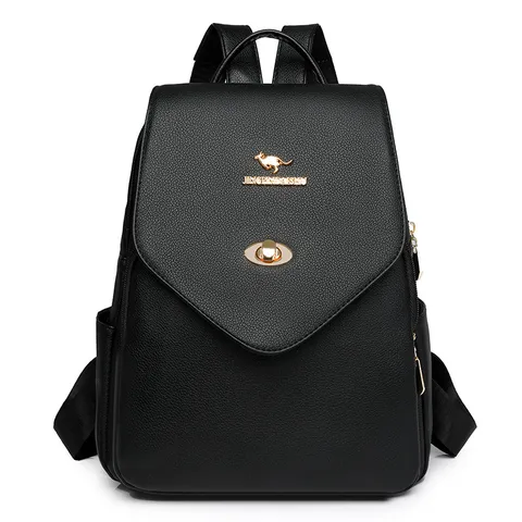Retro Fashion Flap Γυναικείο Саκίδιο Πλάτης από Δέρμα PU Аδιάβροχο Ανθεκτικό στη Φθορά Casual Таξίδι Σχολείο