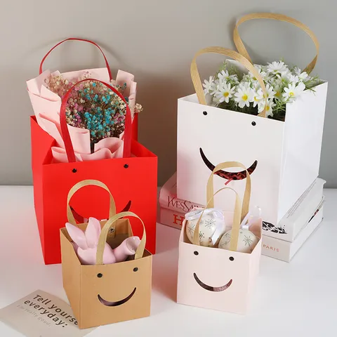 Halloween Smiley Gezicht Papieren Geschenkzak Cartoon Holle Geschenkverpakking Zak Verjaardagsfeest Bloemen Cadeau Inpakzak