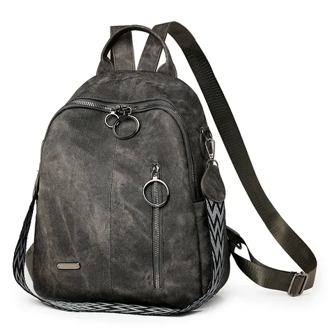 Sac à Dos Vintage en Cuir PU pour Femmes Grande Capacité Multiusage Voyage Cartable Mode Casual Daypack