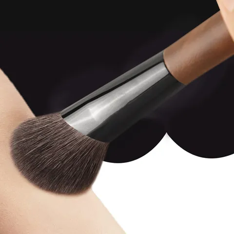 Professionele Schuine Contour Penseel Make-up Zachte Wol Haren Handvat Cosmetische Tool Voor Gezicht Schaduw En Blush