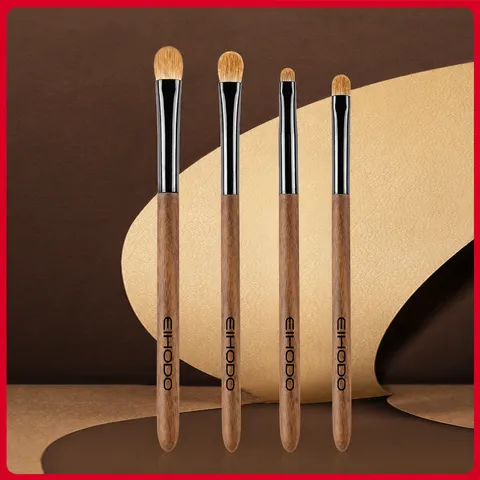 Walnut Wood Animal Hair Eye Makeup Brush Set Professional Eyeshadow Detail Blending Brushes Cosmetic Tool