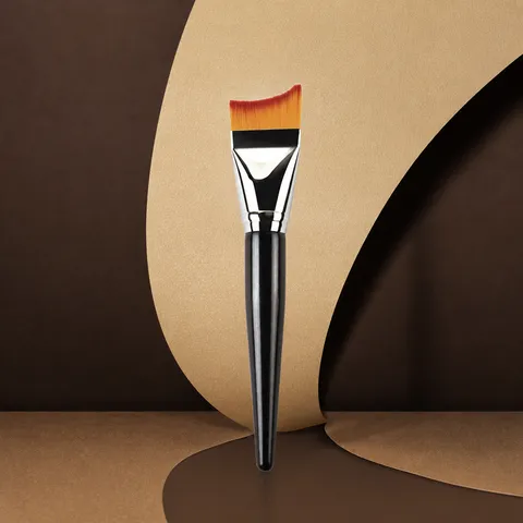 Professioneller Crescent Foundation Pinsel Make-up Werkzeug Synthetische Faser Holzgriff Bogen-Design Für Makelloses Make-up