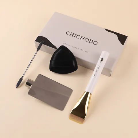 Professional Flat Foundation Brush Set Synthetic Fiber Makeup Brush With Acrylic Handle For Women Liquid Makeup Tools