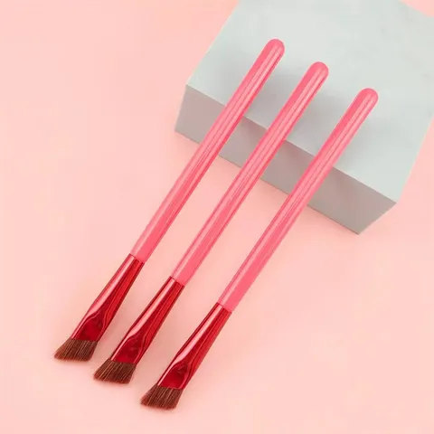 Professioneller Augenbrauenpinsel Abgewinkeltes Augen-Make-up-Werkzeug Synthetische Faser Holzgriff Pinsel Für Damen
